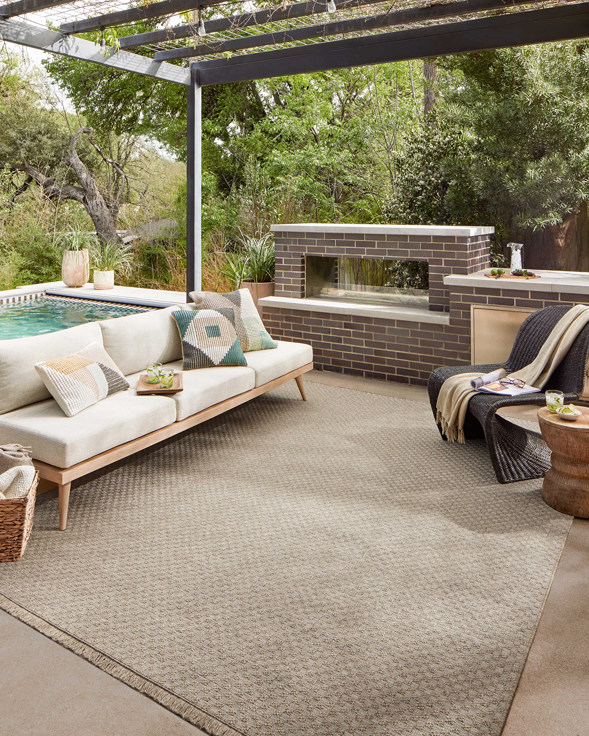 Photo 1 of ***MINOR DIRT STAINS***Loloi Dawn Collection Indoor/Outdoor DAW-02 Tan 8'-10" x 12'-2" Area Rug