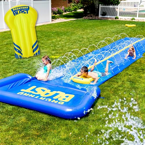 Integral Square Splash Backyard Blast - 30' Waterslide with Square Splash Zone - Easy to Setup ...