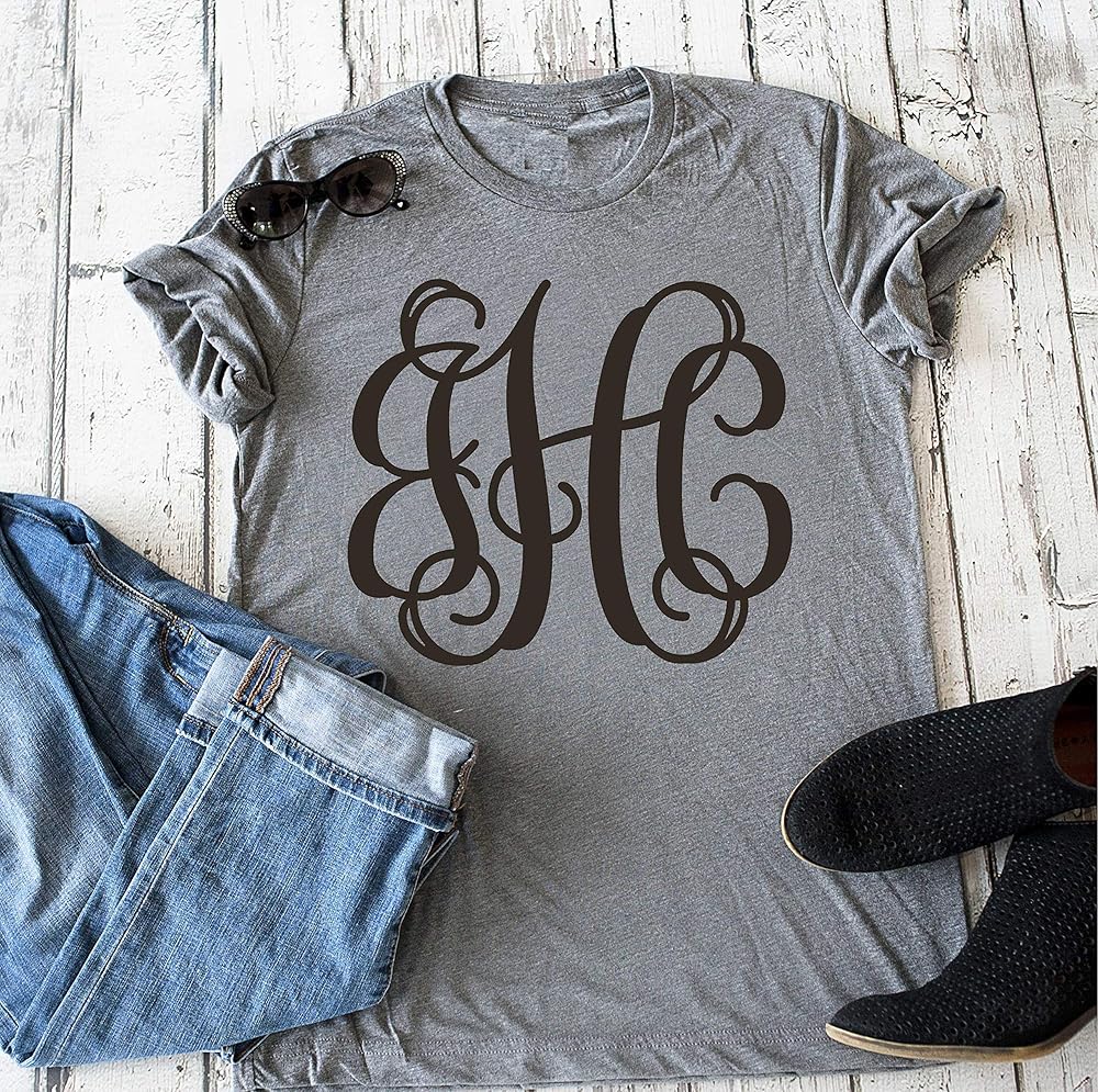 Monogram Unisex T Shirt Bridesmaid Monogrammed Shirts Custom Monograms