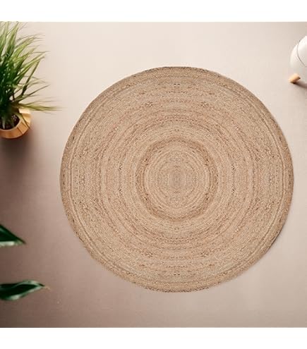 Amazon.com: RIANGI Hand Woven Jute Area Rug - 3' Round - Rustic
