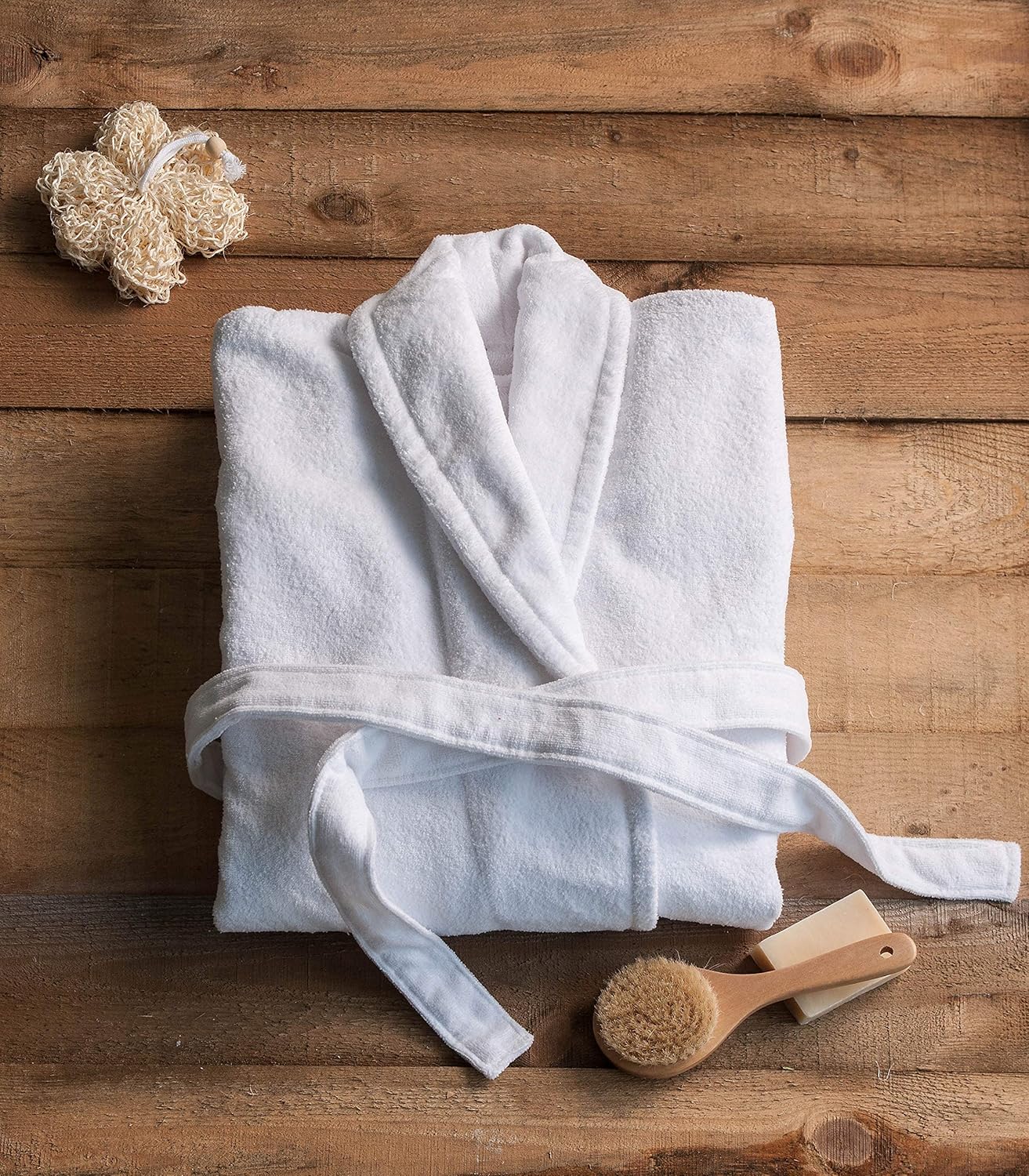 Terry Bathrobes Towel Unisex-Bathrobes for Men-Bathrobes for Women-Lightweight Bathrobe Side Pockets-White Bathrobes Unisex Hotel Quality-Luxury Bathrobe -Absorbent Soft Cotton Loop Bathrobe: Home & Kitchen