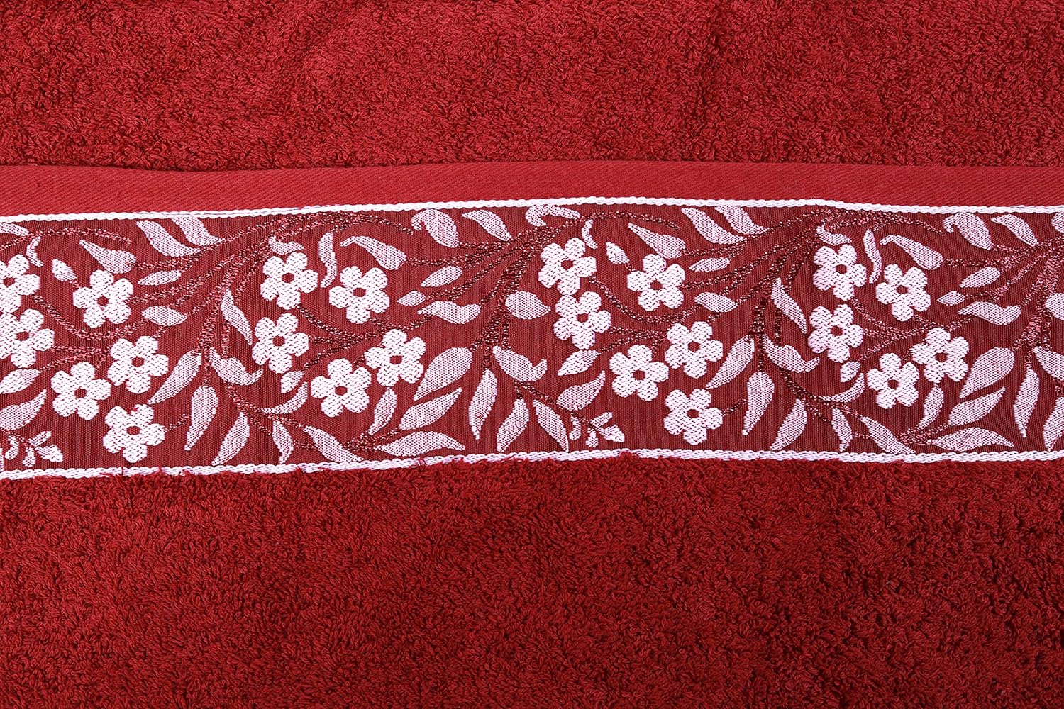 [4-Pack] HYGGE Large Luxury Turkish Cotton Towel Set Soft Plush Kitchen Bathroom Hotel & Spa Decor Hand Towels with Decorative Floral Pattern 19" x 32" (Flamingo Pink): Kitchen & Dining