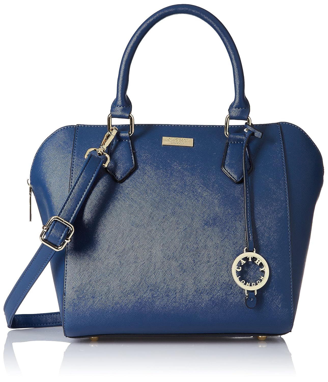 cathy london women's handbag, colour- blue, material- synthetic leather