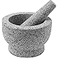 ChefSofi Mortar and Pestle Set - 6 Inch - 2 Cup Capacity - Unpolished Heavy Granite for Enhanced Performance and Organic…