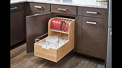 Amazon Com Rev A Shelf 4fsco 24sc 1 Kitchen Food Storage Container Organizer Soft Close For 24 Inch Cabinets With Dividers And Blumotion Slides Natural