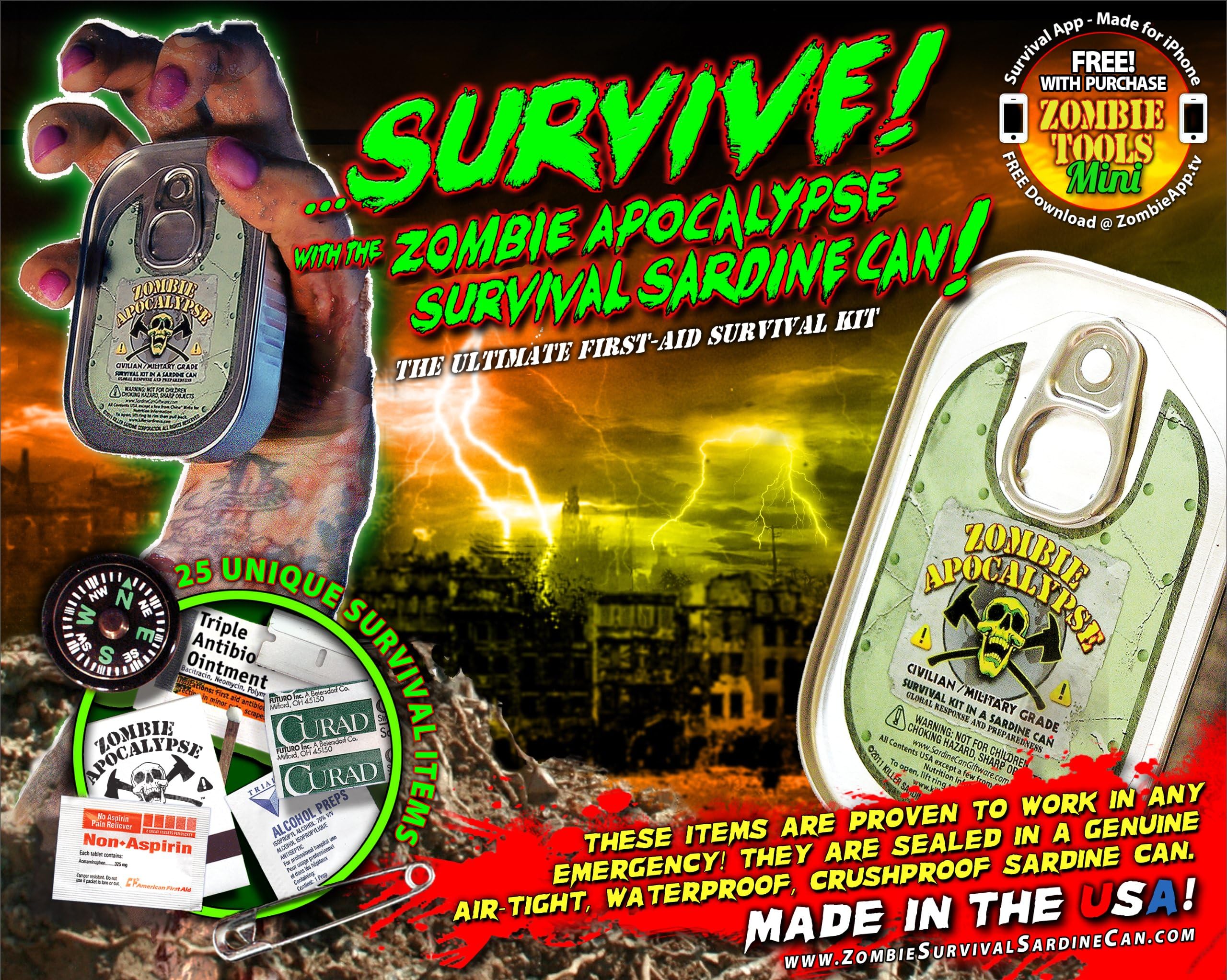 Zombie Apocalypse Survival Kit In A Sardine Can!