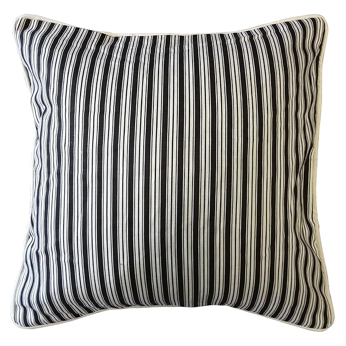 Luxury 100 Cotton Ticking Stripe Cushion Covers,Black & White size