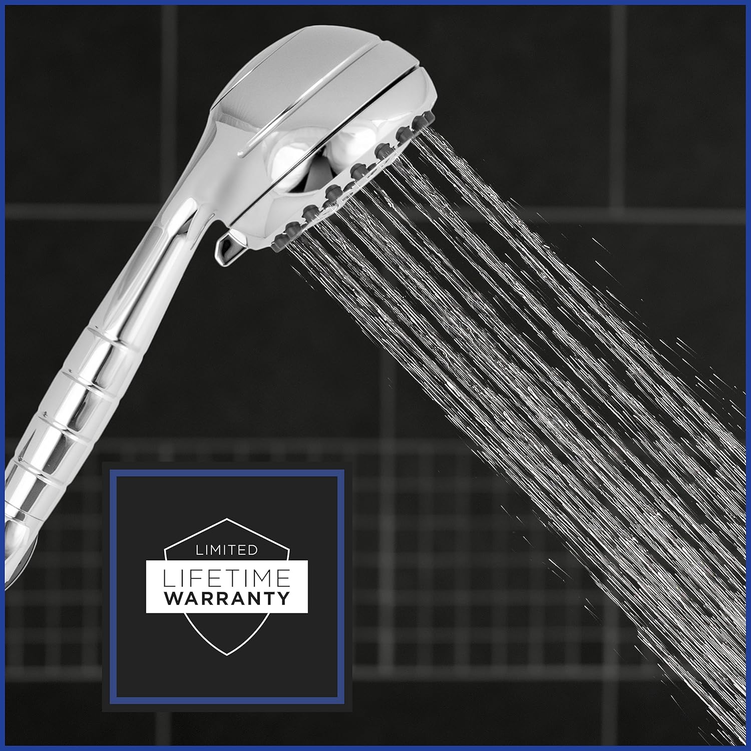 Waterpik High Pressure Powerpulse Massage Hand Held, 2.5 GPM, Chrome Detachable Shower head with 7 Spray Settings and 5' Hose, XRO-763 - - 