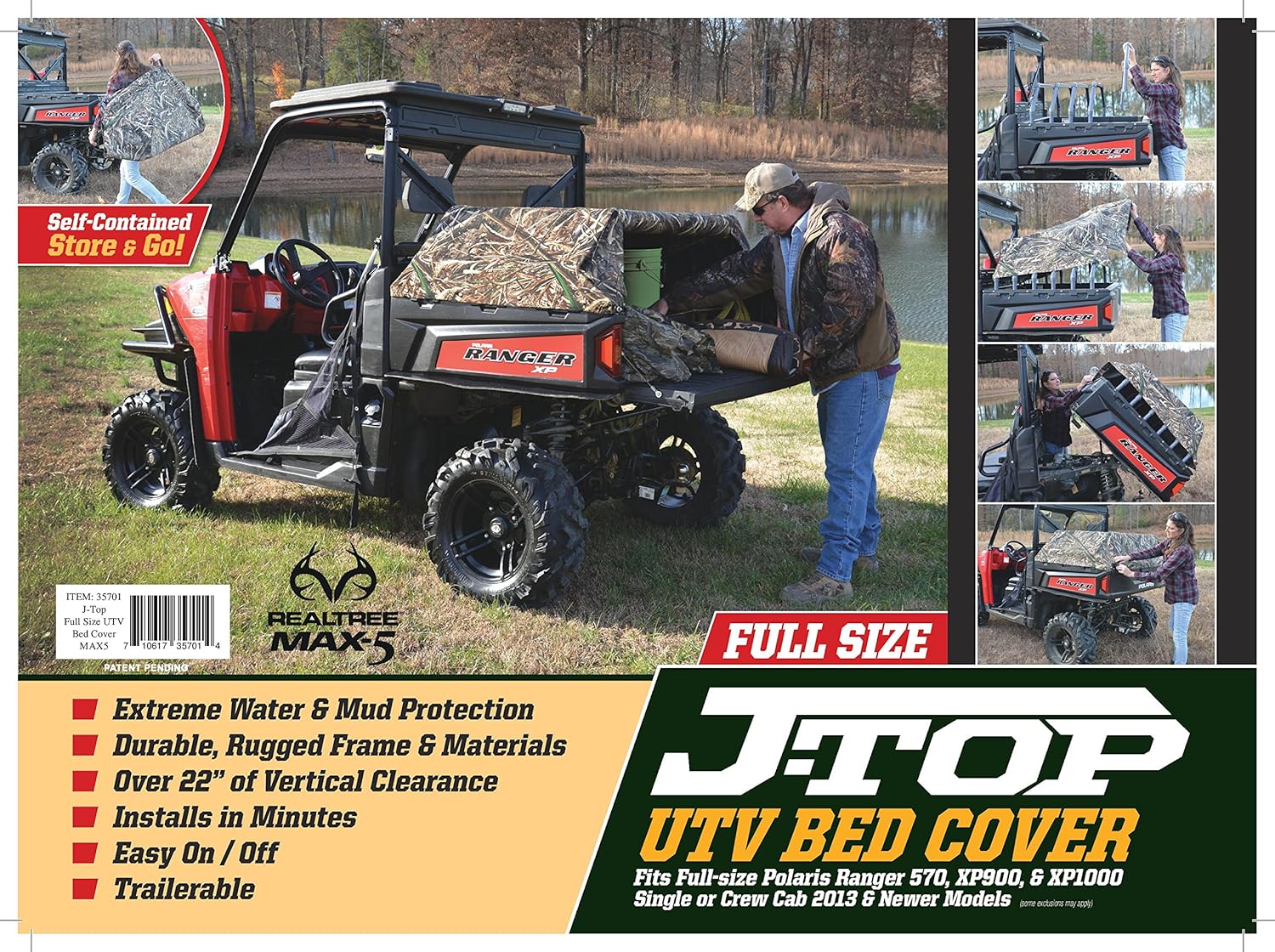 Amazon Com J Top Utv Outfitters Bed Cover Full Size Sports Outdoors