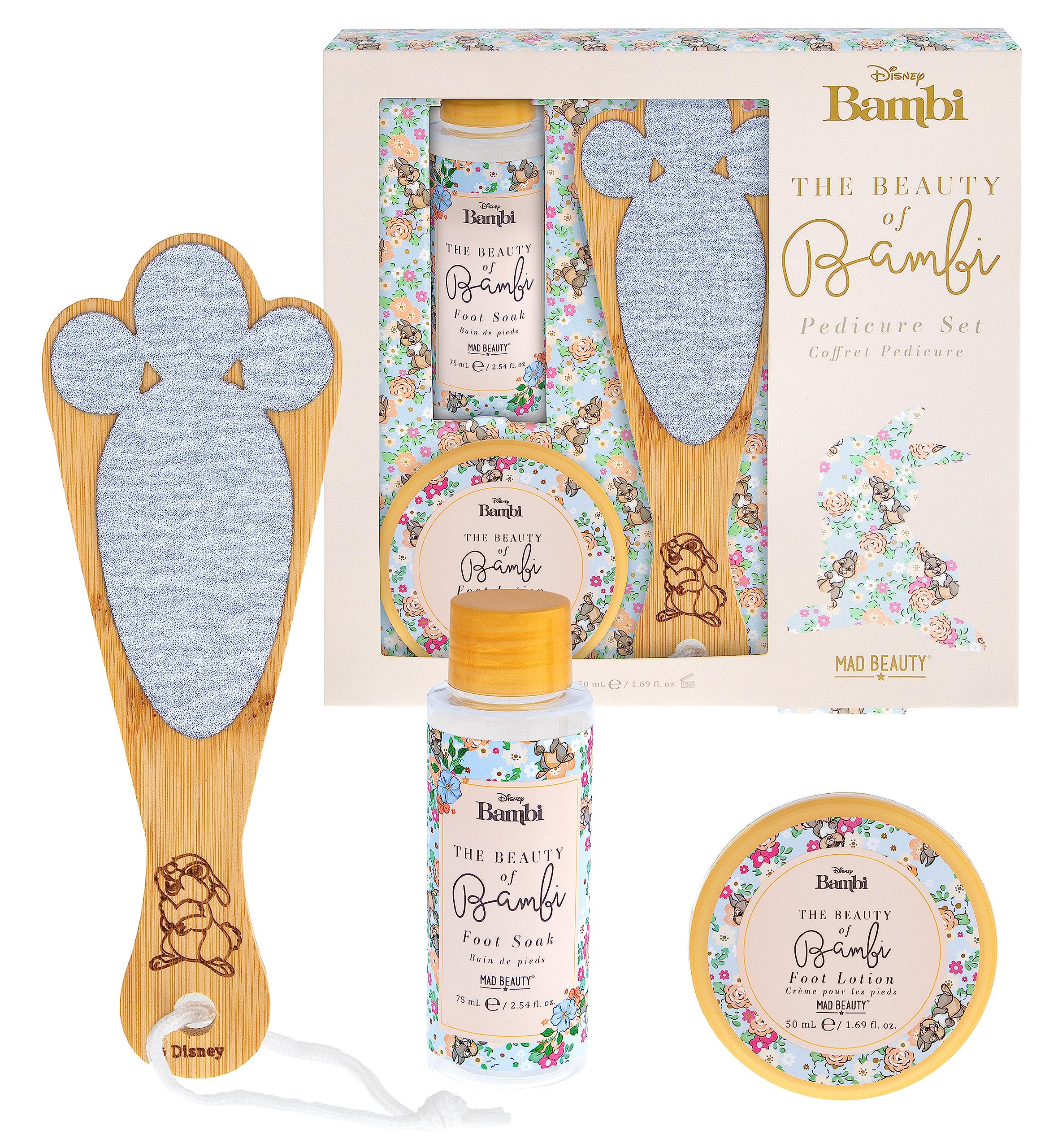 Bambi Thumper Pedicure Footcare Set Disney | Mad Beauty | Foot Soak & Lotion, Foot File, Moisturize & Cleanse, Restore, Decorative Cosmetic Gift