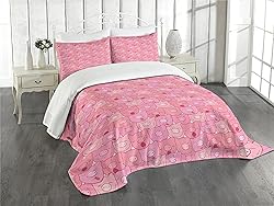 Lunarable Pig Bedspread, Funny Snouts of Pigs with