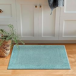 Savi Home Bath Mat Rug 17x24 Aqua Blue, 100% Pure