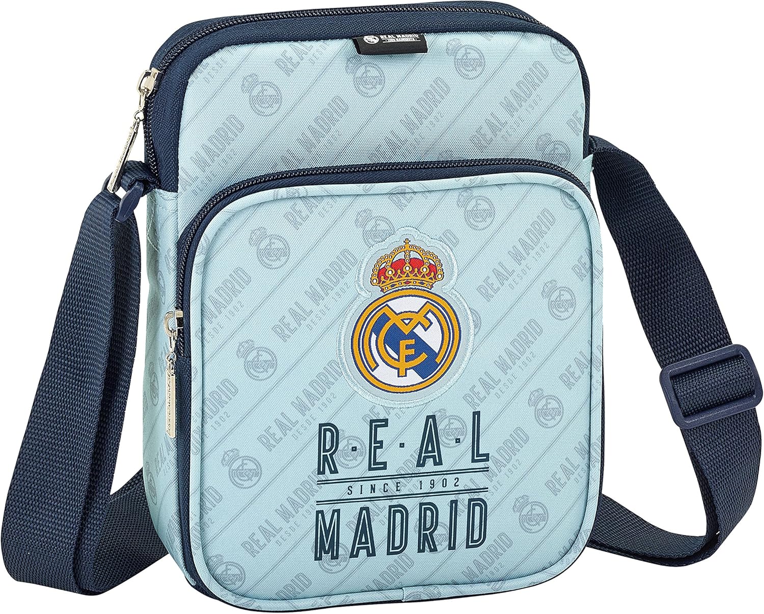 Safta Real Madrid 3ª squadra 24/25 - Portafoglio con testata, portafoglio, comodo, versatile, qualità e resistenza, 12,5 x 9,5 cm, grigio, M, Casual