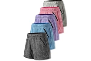 LIBERTY IMPORTS 5 Pack: Womens Workout Gym Shorts Casual Lounge Set, Ladies Active Athletic Apparel with Zipper Pockets