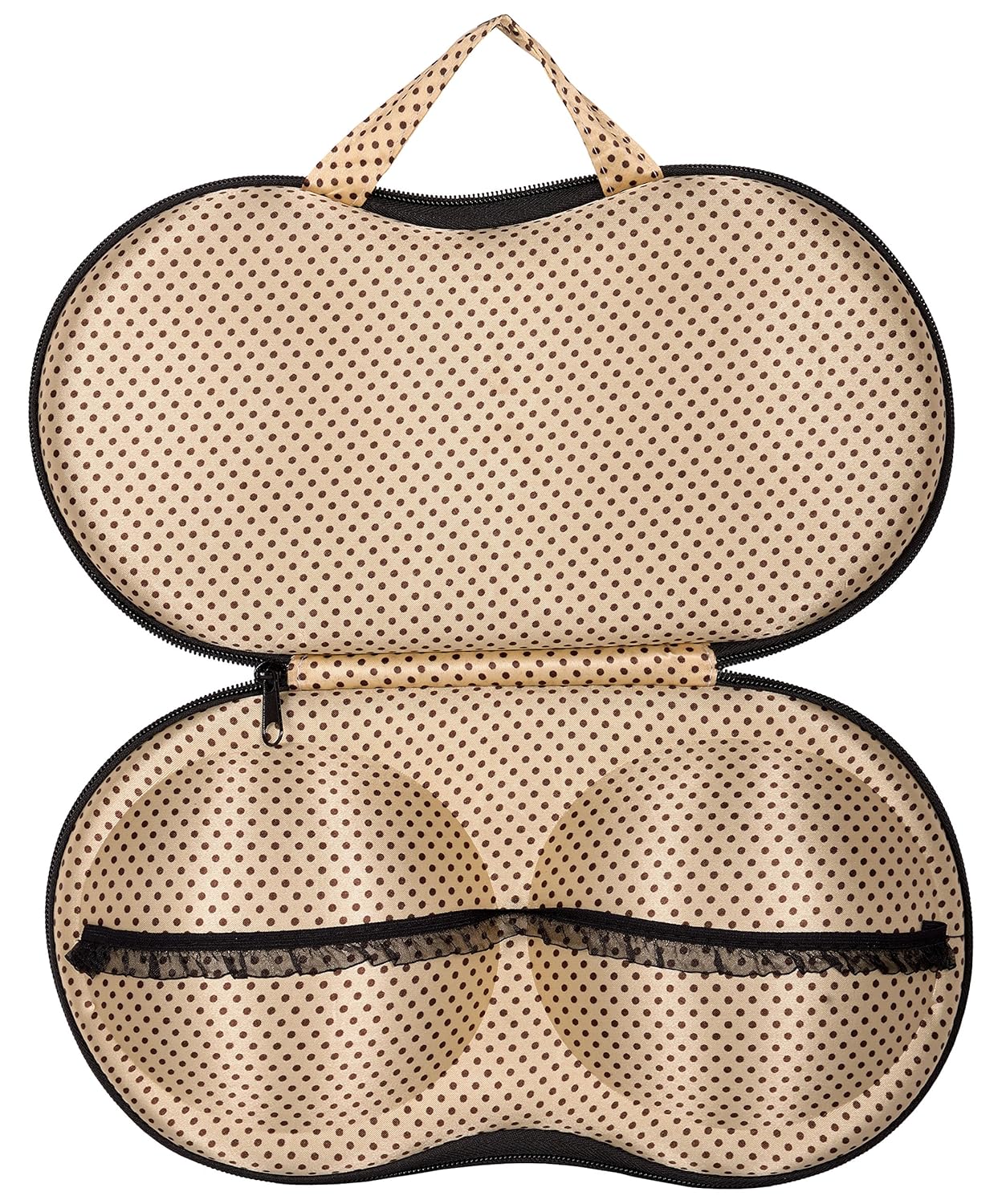 packnbuy bra travel organizer zip case for drawer suitcases golden dots