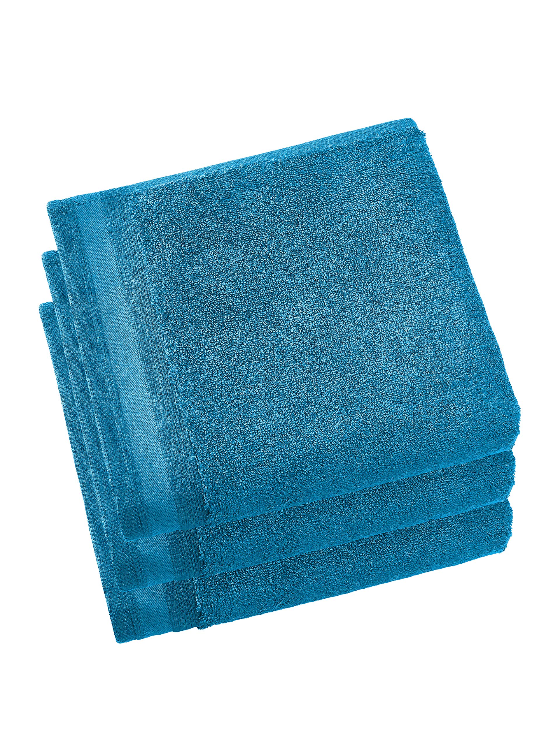 De Witte Lietaer Contessa Luxe 50 x 100 cm Cotton Bath Towels, Pack of 3, Lagoon Blue