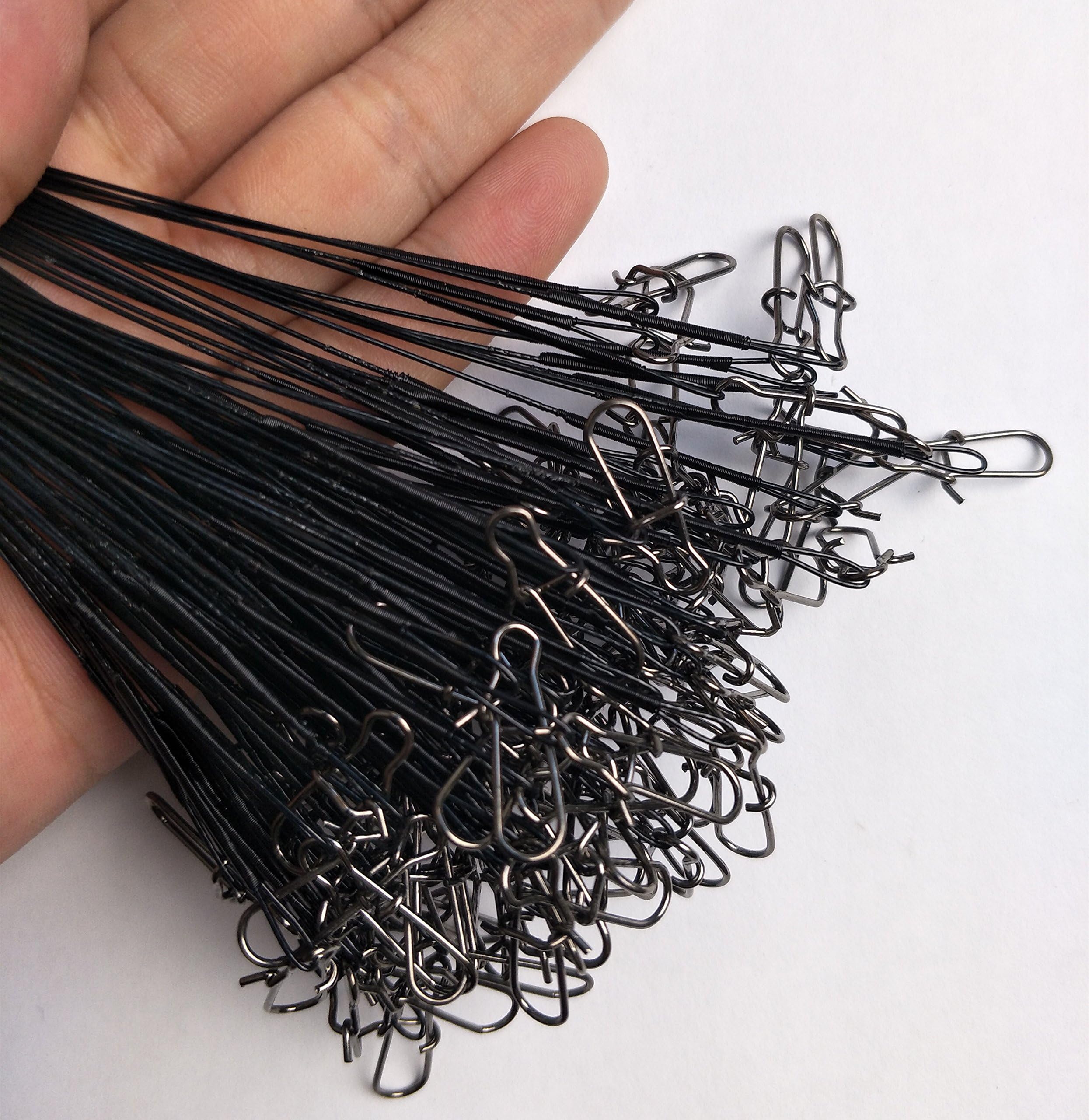 ICE SEA 60pcs/lot Fishing Leaders Rigs Nylon-Coated Fishing Line Wire Leaders with Swivels and Snaps Stainless Steel Fishing Leaders Set 5.9inch/7.9inch/11.8inch