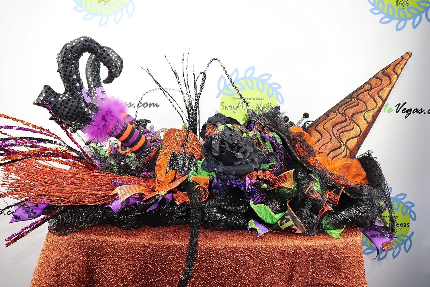 Whimsical Witch Centerpiece, Halloween Decor, Halloween Table Decor, Witch Hat and
