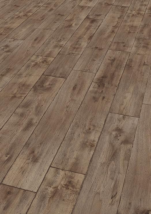 Egger Home Laminat Dunkel Braun Holzoptik Vinstra Eiche Grau Ehl094 8mm 1 985m Klick Laminatboden Bodenbelag Amazon De Baumarkt