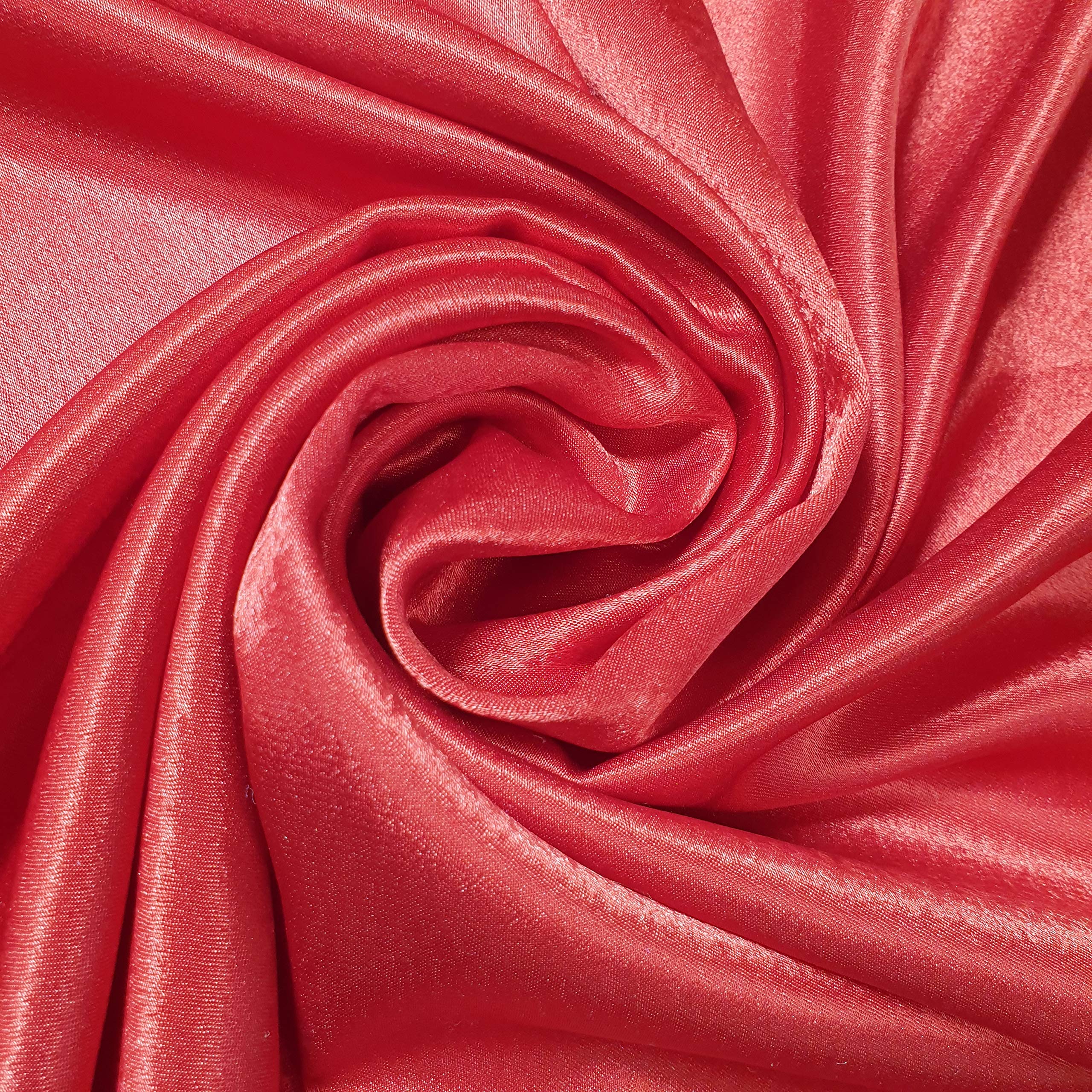 Polyester 5 Meter Satin Back Crepe Fabric Dress Decoration Drape Material 58" (Red)