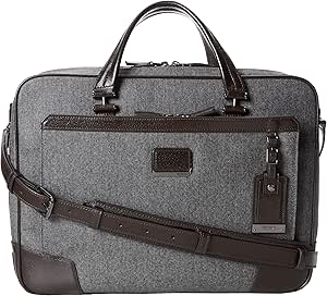 tumi gray briefcase