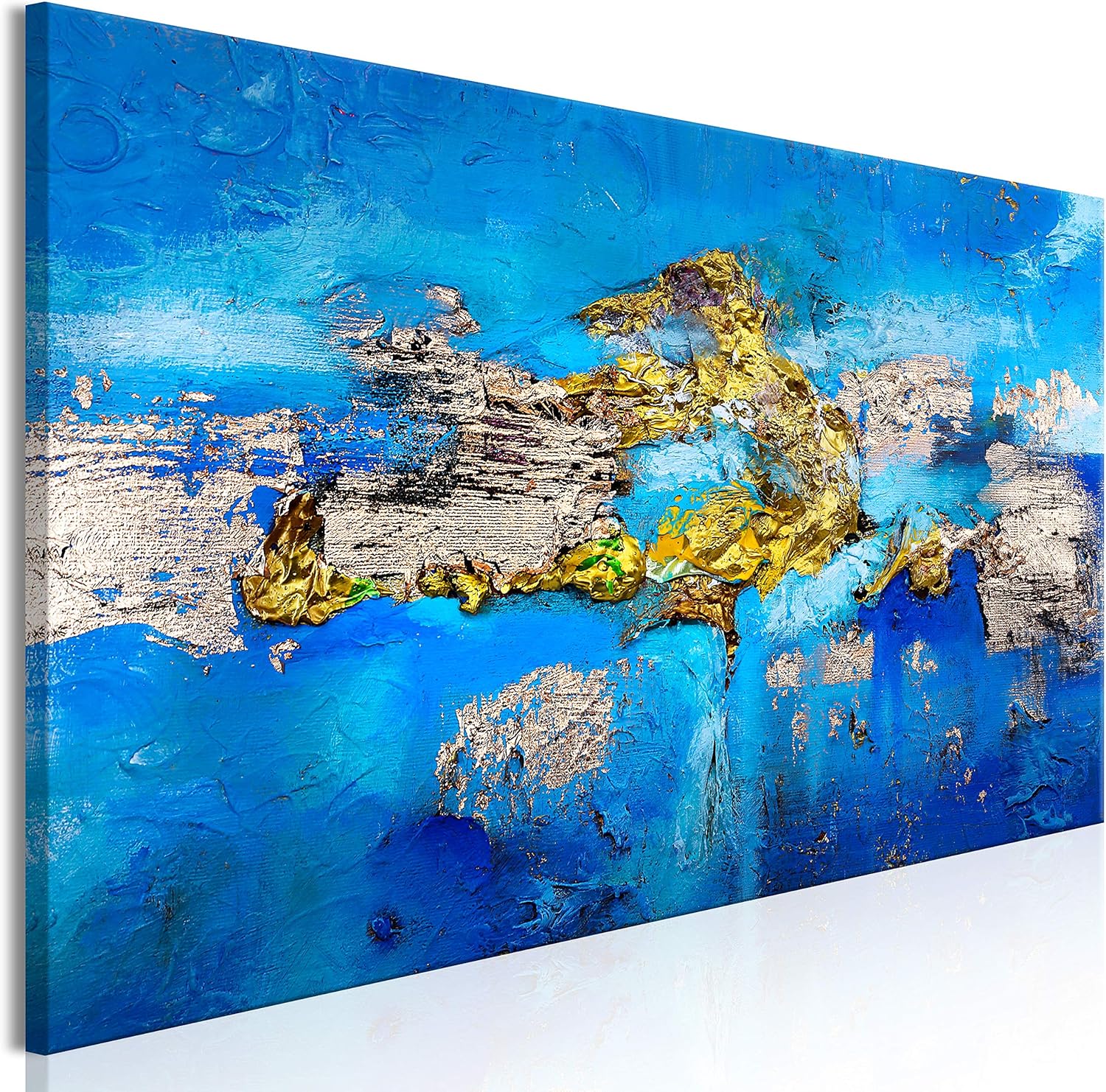 murando   Schilderij op vlies canvas Abstract 150x50 cm Print Wandschilderij 1 delen Foto Grafiek Fotografie Wanddecor Meer Landschap groente blauw zoals geschilderd c A 10039 b a