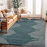 Rugshop Bohemian Stripe Stain Resistant High Traffic Living Room Kitchen Bedroom Dining Home Office Area Rug 5' x 7' Teal