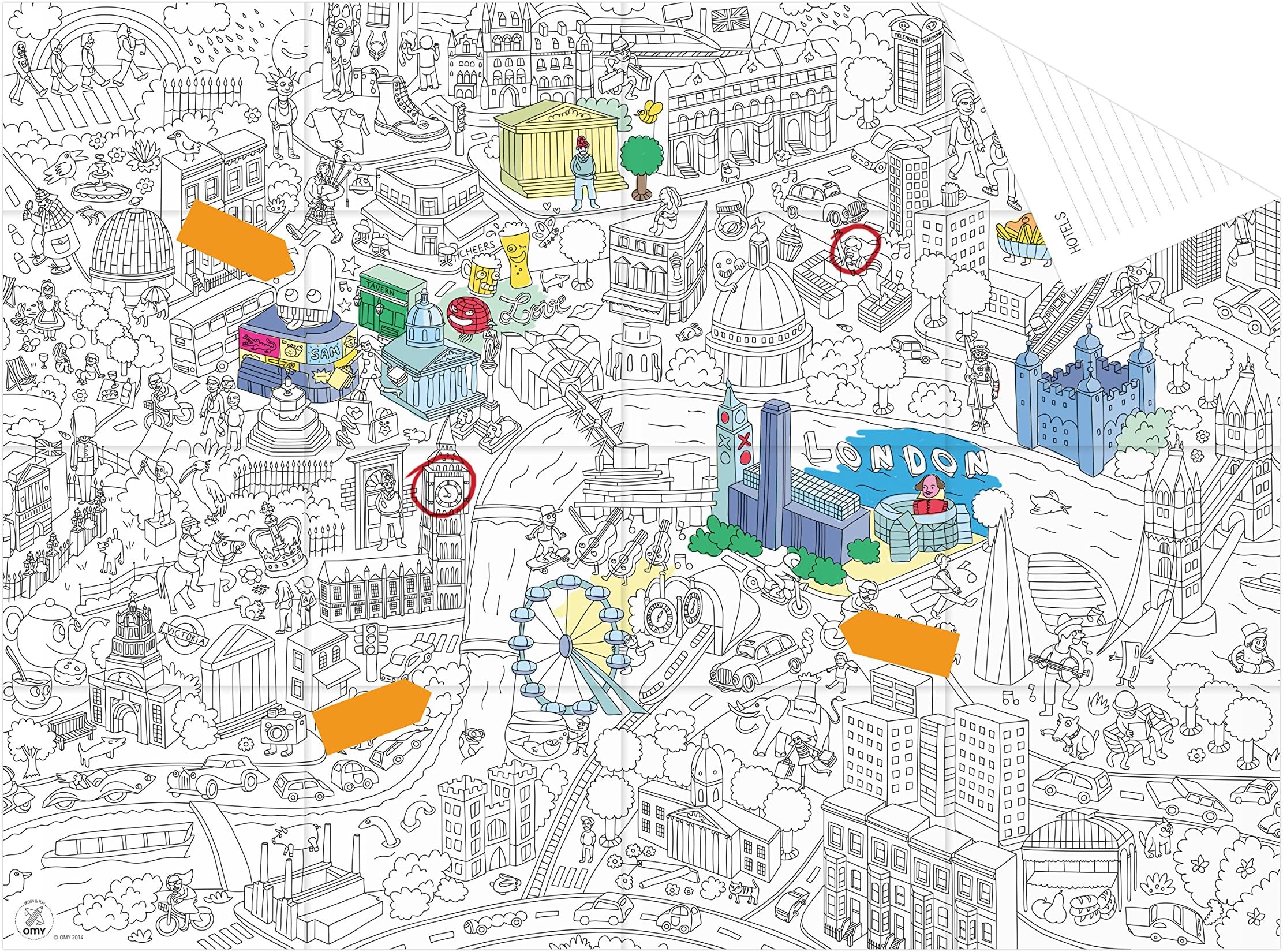 Omy "London Pocket Map, Paper, Multi-Colour