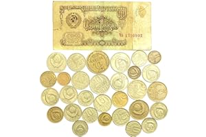 HOBBY OF KINGS Soviet Union 1 Ruble Banknote | 30 Kopek Coins | Soviet Russian Currency | CCCP | Cold War | USSR Money Collection