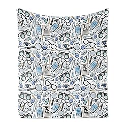 Ambesonne Eye Chart Throw Blanket, Scattered