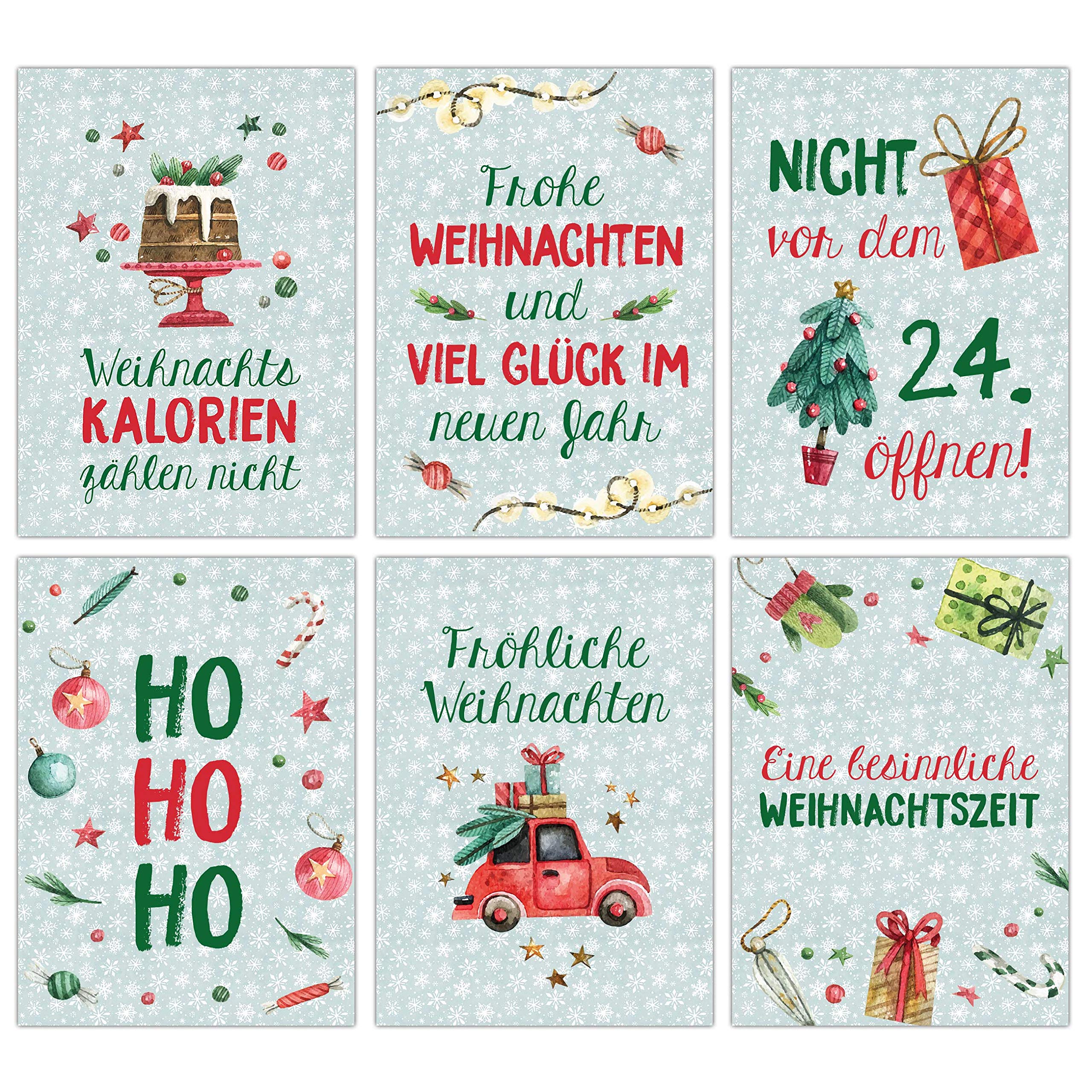 Papierdrachen Christmas Cards Set - 12 Postcards for Christmas - Art Print for Posting and Collecting - Set 11 Mint