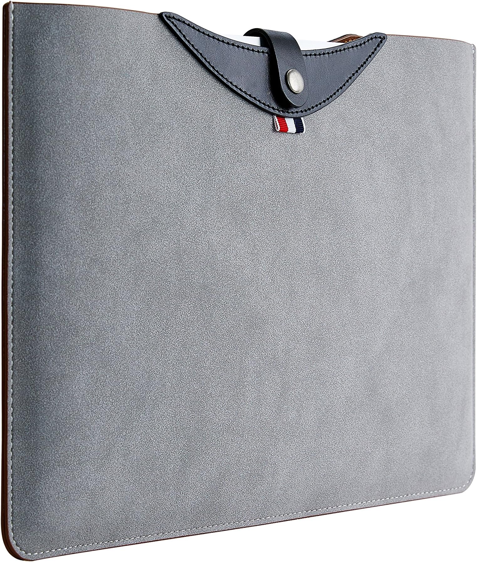 15 Inches Laptop Leather Sleeve Case Pouch Compatible with Apple 15" MacBook Pro Retina 2014-2015 A1398/15 Dell XPS/ 14" HP Chromebook ThinkPad Protective Bag Waterproof Cover Grey