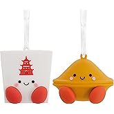 Hallmark Takeout Box and Fortune Cookie Better Together Magnetic Christmas Ornaments, Set of 2, Shatterproof