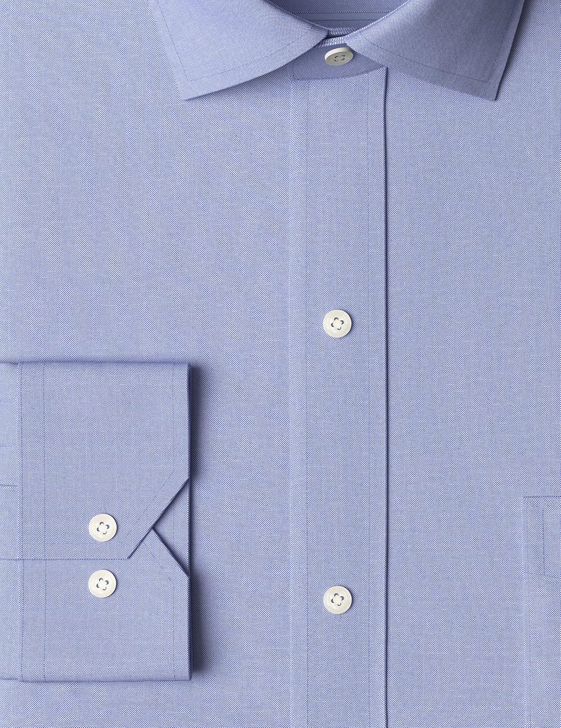  Brand - Buttoned Down Men's Tailored-Fit Spread Collar Pinpoint Non-Iron Dress Shirt With Pocket, Blue, 18" Neck 34" Sleeve (Big and Tall): Clothing