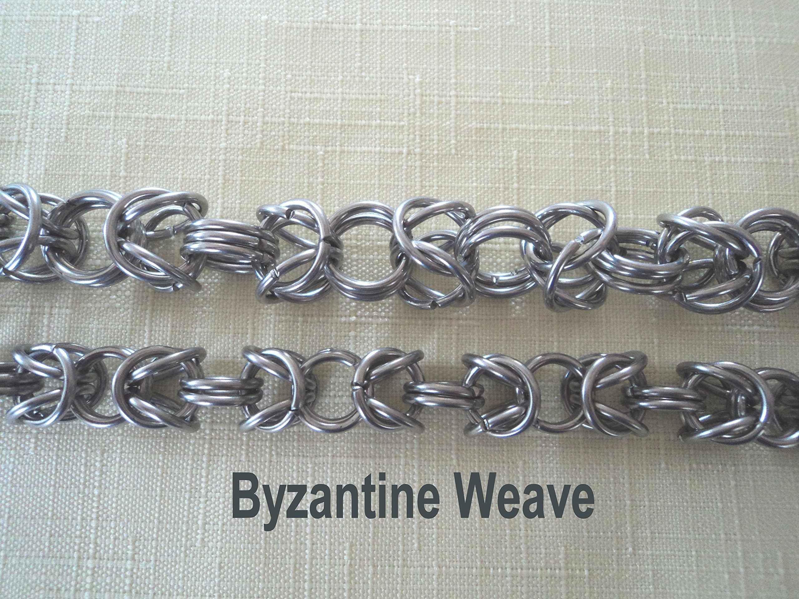 25 in Byzantine weave stainless steel wallet chain chainmail chain maille key chain biker
