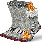 Buttons & Pleats Wool Socks for Men & Women Merino Thermal Warm Cozy Winter Boot Sock