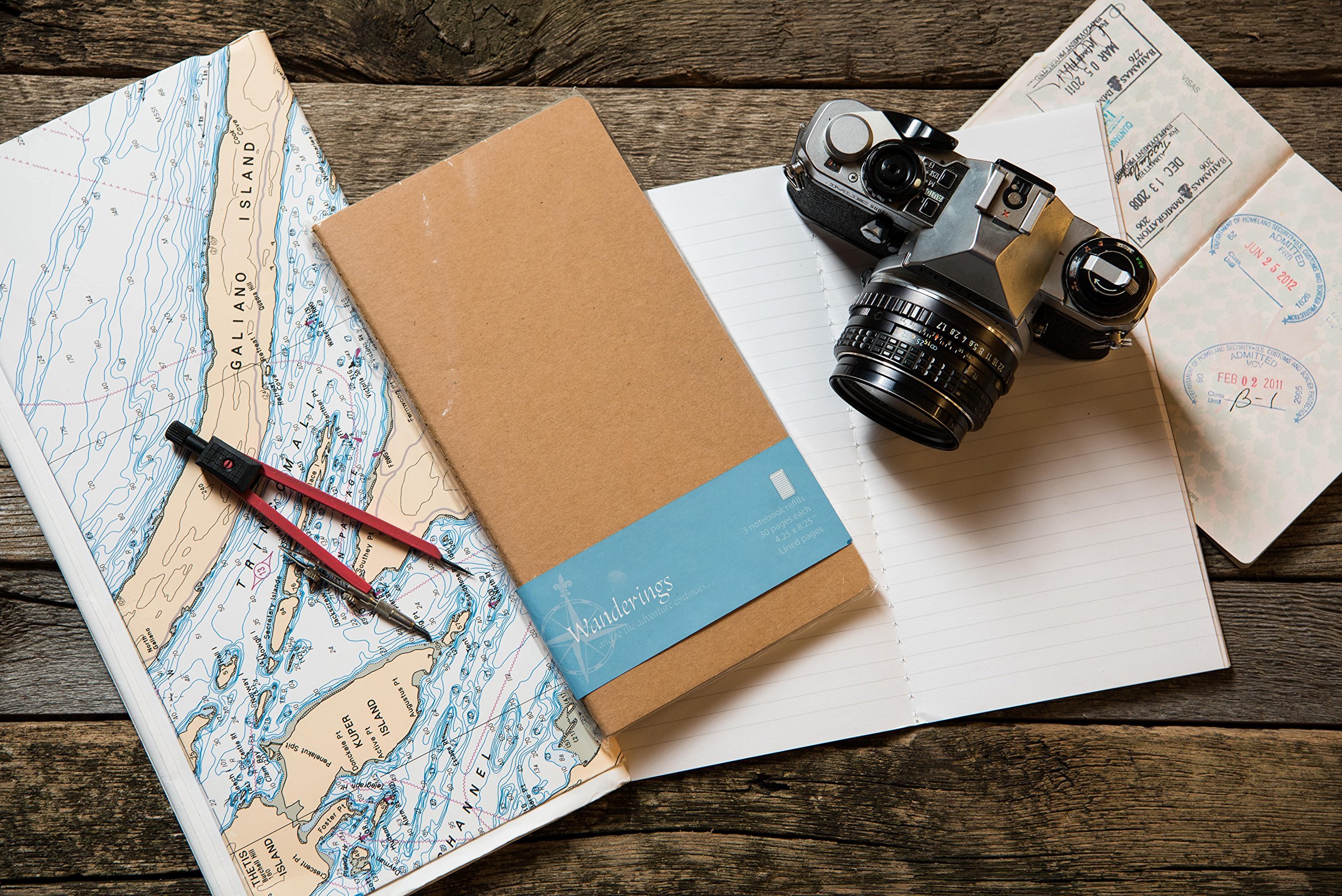 WANDERINGS Lined Regular Size Travelers Notebook Inserts | 4.25