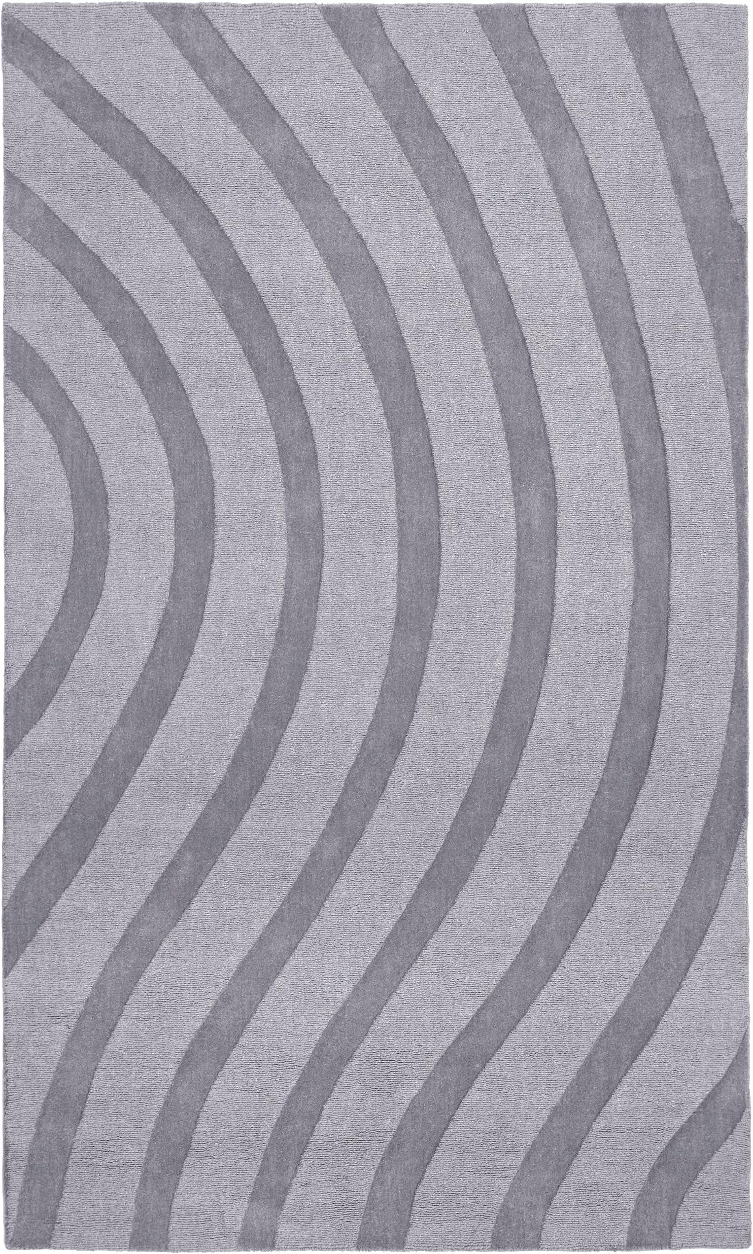 Transitions Cut and Loop Waves Rug, 5-Feet by 8-Feet, Gray