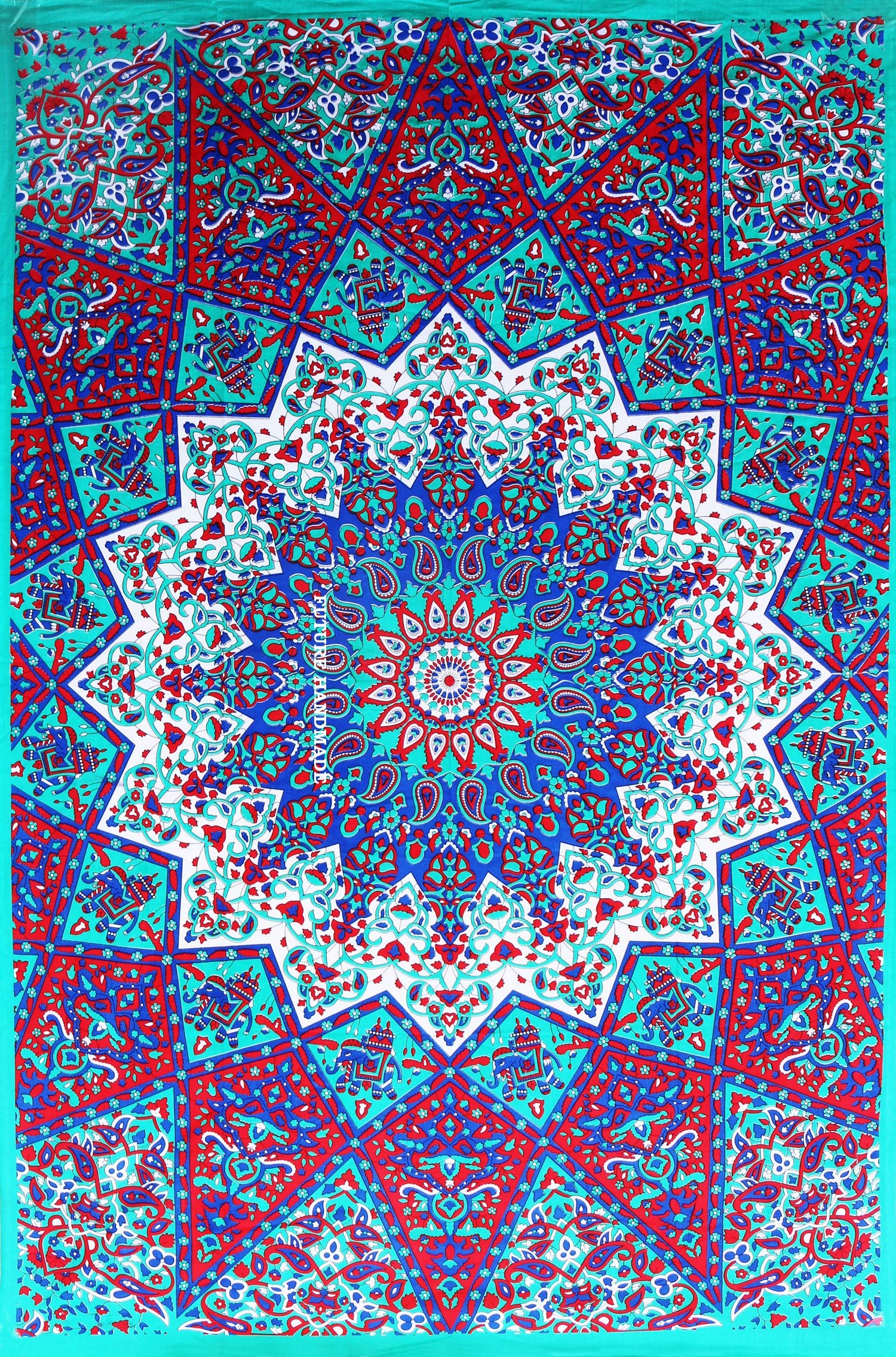 Future Handmade Twin Tie Dye Star Tapestry Indian Handmade Bed Sheet Wall Hanging Beach Blanket Hippies Tapestries Living Home Decor 100% Cotton Bedspread
