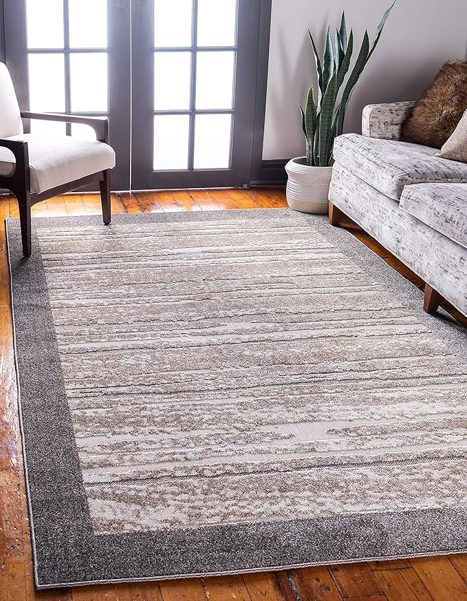 Unique Loom Outdoor Collection Casual Modern Transitional Brown Area Rug (7' x 10