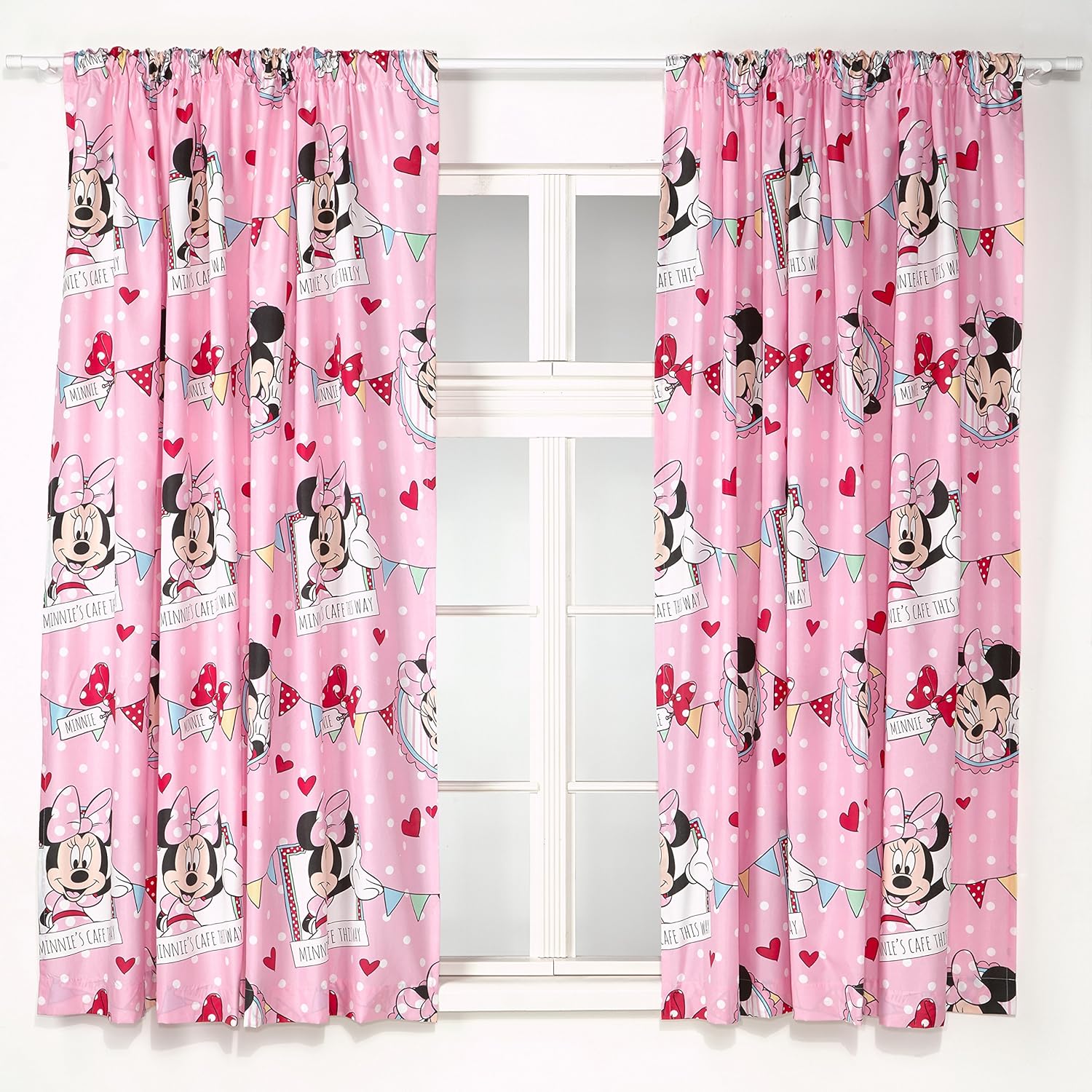 Disney 72 Inch Minnie Mouse Cafe Curtains Multi Colour Amazon Co