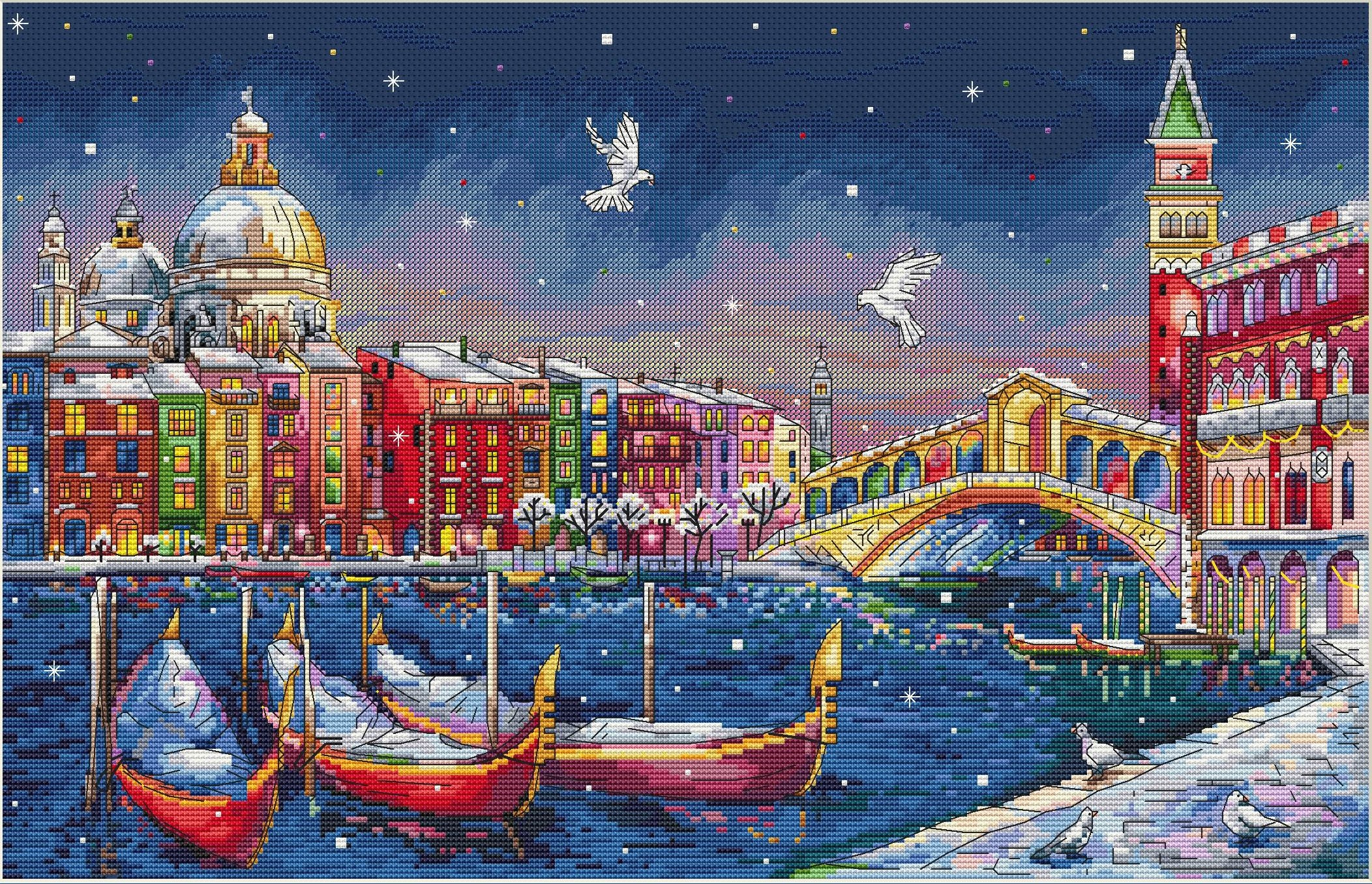 Merejka Counted Cross Stitch Kit, Cotton, Multicoloured, 27x40 cm