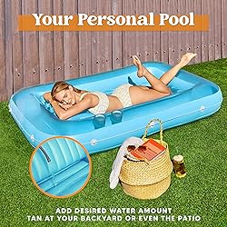 Sloosh Inflatable Tanning Pool Lounge Float, 70" x