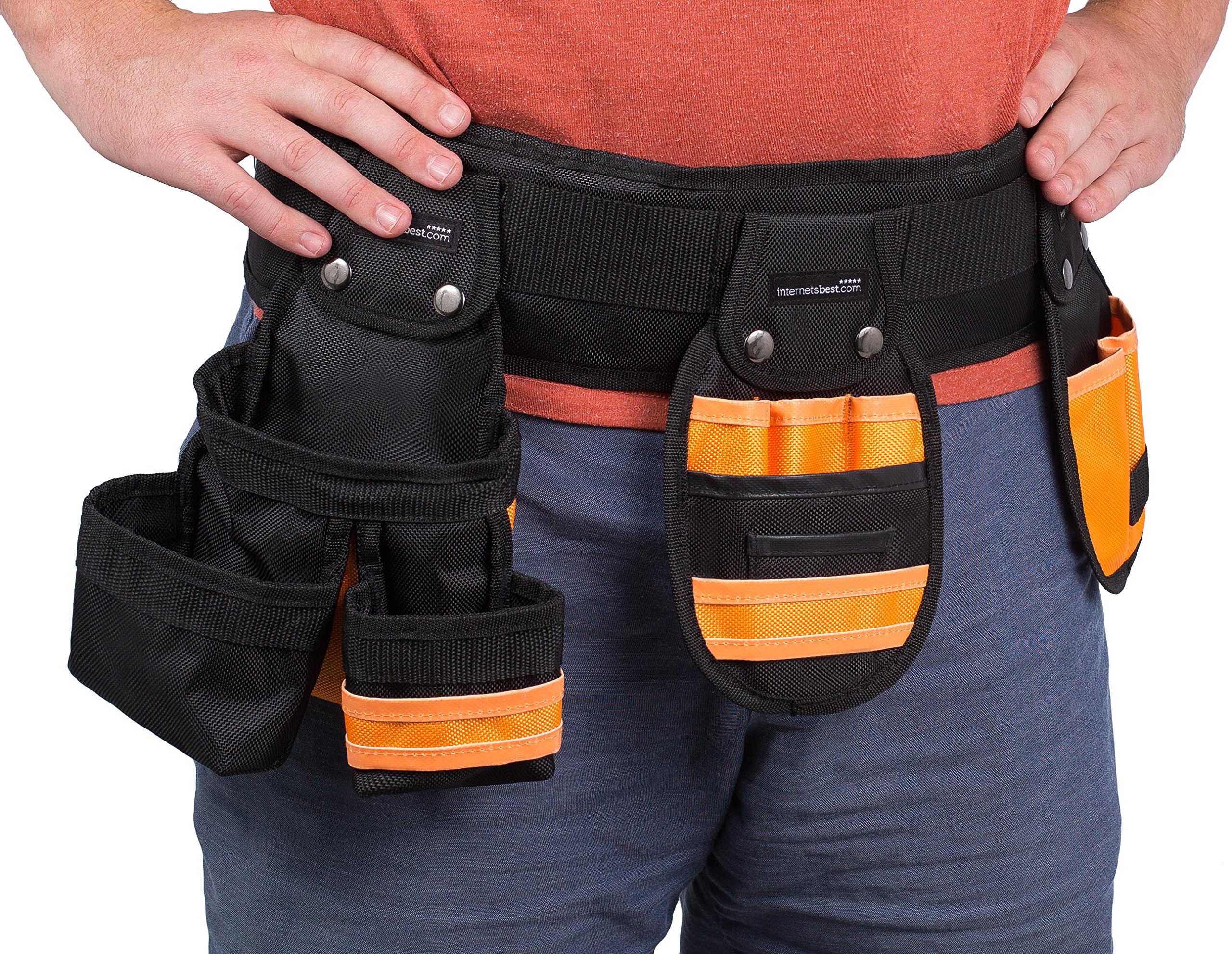 Internets Best Tool Belt Carpenter Apron 10 PocketsQuick Release rk Belt With Utility PouchHandyman RigRemovable Bags