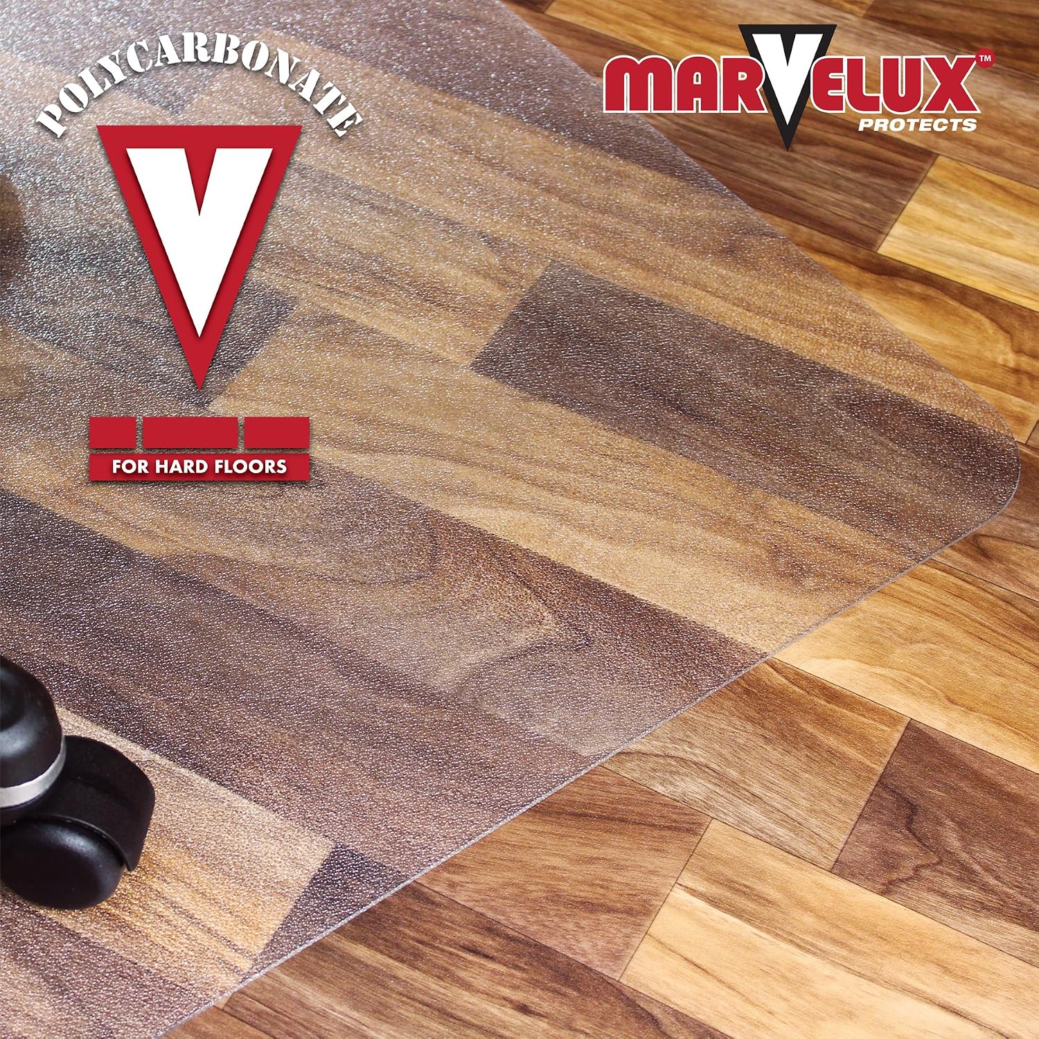 Marvelux 75 x 120cm Heavy Duty Polycarbonate Office Chair Mat for Hard Floors Clear Hard Floor Protector - Image 5