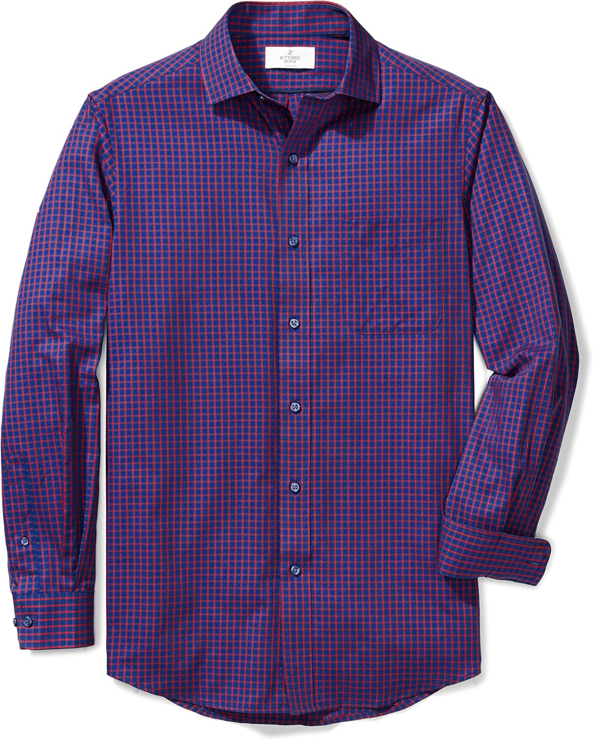 BUTTONED DOWN Men's Classic Fit Spread-Collar Supima Cotton Dress Casual Shirt: Clothing