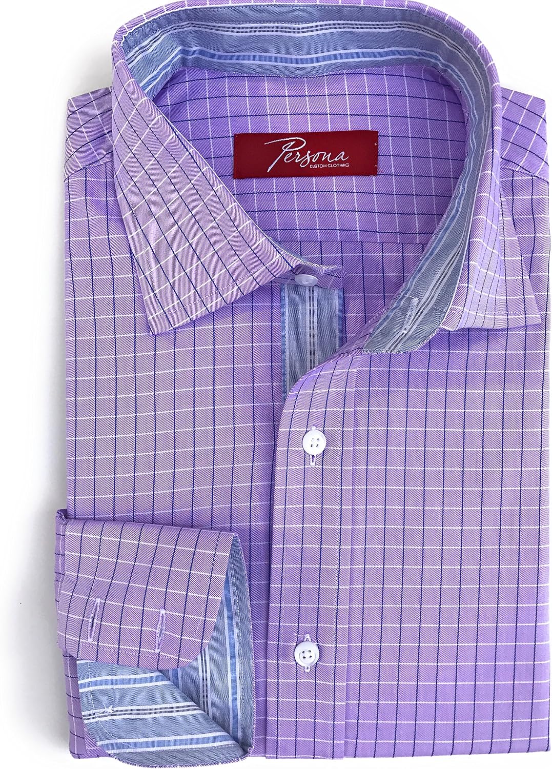 Premium Men Dress Shirt Lavender Windowpane at Amazon Men’s Clothing