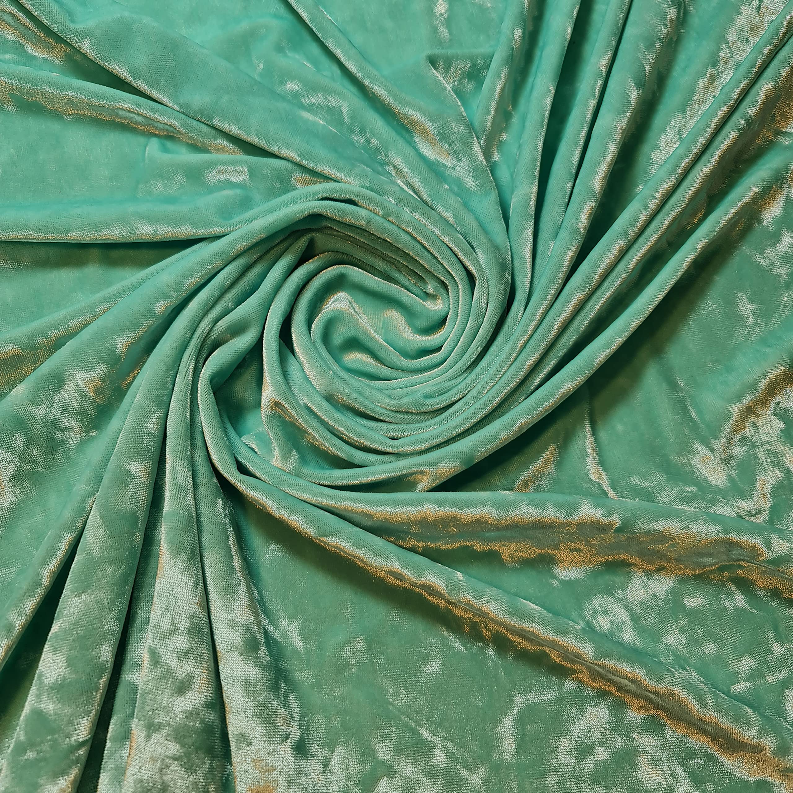 EP Premium Crushed Velvet Fabric Craft Stretch Velour Material Extra Wide - 58'' - 150 cm Wide Sold As Pre - Cut Lengths (Mint), NJK41
