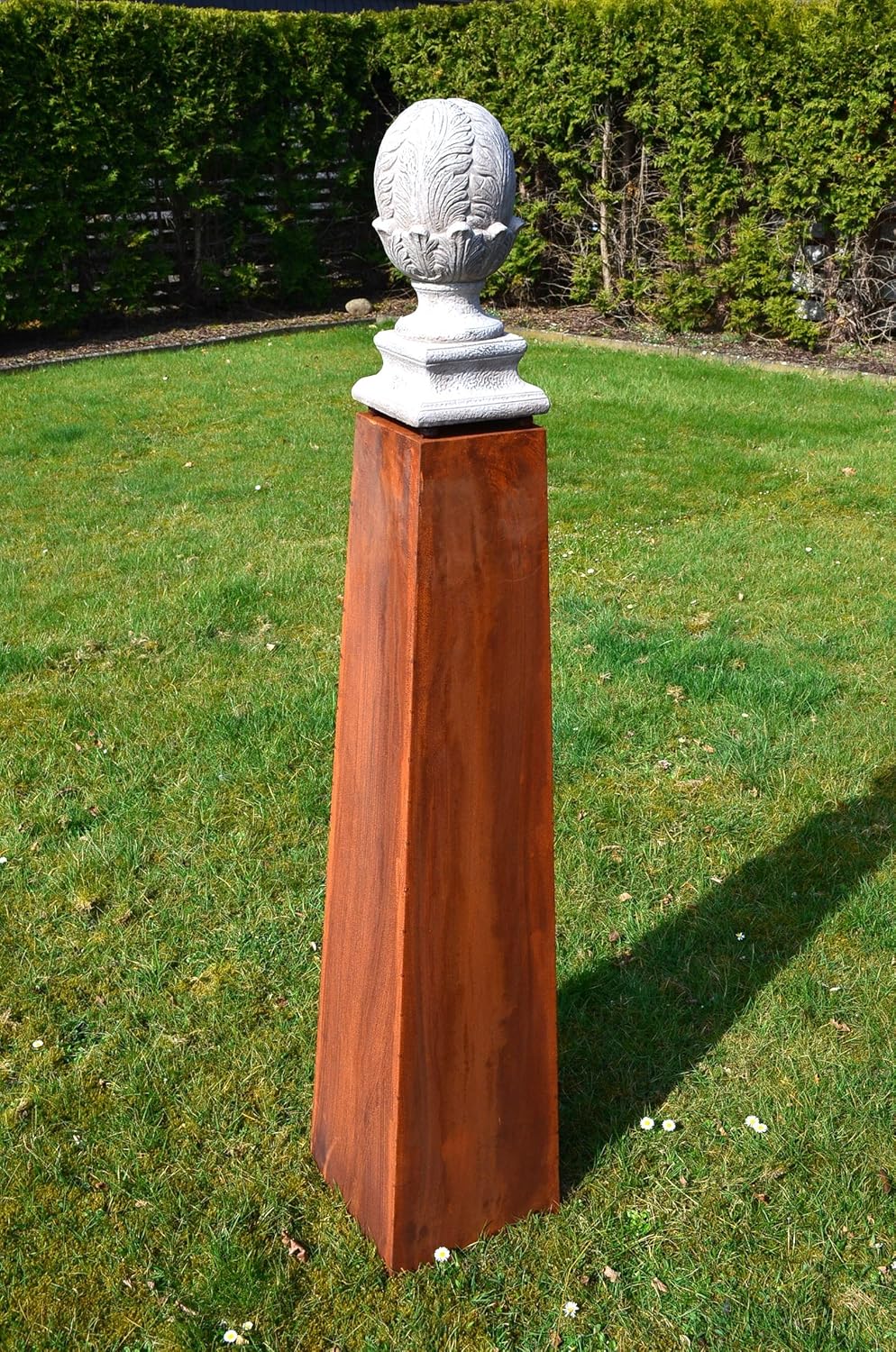 120cm Deko Gartendeko Rost Vase Garten Skulptur Pflanzsaule
