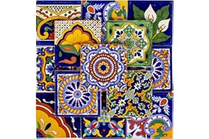 Genuine Mexican Talavera Ceramic Tiles 4x4 Hand Painted, Customize Your Walls, Counter Tops, backsplash with Assorted Designs